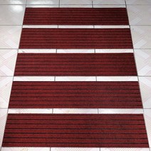 계단 미끄럼방지 패드 다양한 컬러 미끄럼 방지 테이프 매트 시트 부착형 두꺼운 패드 미니 카펫, 버건디-세븐 스트라이프 + 25×120cm개