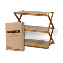 원스위크라이프 접이식 우드쉘프 3단 단독, 혼합색상, 2개