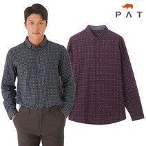 PAT 잔체크 와이드카라 셔츠