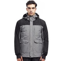 프리솔져 남성용 방수 스키 재킷 플리스 안감 따뜻한 겨울 스노우 코트 후드 전체 테이프 솔기, Heather Gray