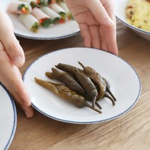 오반자이 블루롤 접시 16cm 빈티지 반찬 심플한그릇 한식그릇 반찬접시