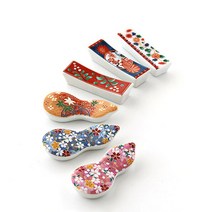 일본제작 Lovely Flower 꽃무늬 도자기 수저받침, 효오탄, 블루