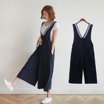 케이트 앞뒤 브이넥 점프수트 원피스 통바지 6803 린넨 레이스 하객 슈트 멜빵바지