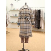 [써스데이 아일랜드] 프린지 체크 핸드메이드 코트 T218MCT231(1324826)