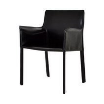 [하이파가구] [마룬] 천연가죽 암체어 식탁의자 색상4, 블랙