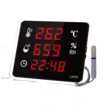 벽걸이 온습도계 실내 시계 대화면 대형 정밀 센서 심플형 정확한 모니터 산업용, C타입 외장 3m 라인  -40-100°