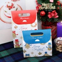 4377. 크리스마스가방박스(소)블루 / 케익만들기 쿠키 패키지
