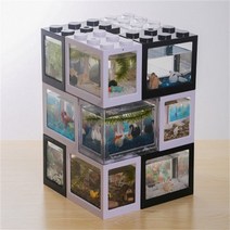 인테리어 구피 마리모 열대어 미니 블럭 어항 수족관 DIY, 검정