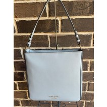 $348 Kate Spade Hudson Pebbled Leather LG Hobo Shoulder Bag Ocean Beach Blue