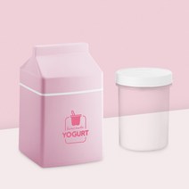미뉴트리 요거트메이커 + 발효용기 세트 플레인 그릭 홈메이드 꾸덕 수제요거트, 요거트메이커(핑크)+발효용기(화이트)