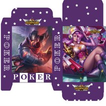 캐릭터문구 팬시 문방구 모바일 게임 애니메이션 제왕의우두머리 룽요우 중소 양면 종이 책갈피 고화질 카드 2541522199, 리그 오브 레전드다 포커 54 장