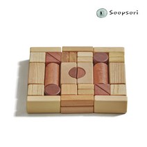 [숲소리] 블럭-천연블럭33P 원목 장난감 아기 교구 선물 36개월이상, 2) 단품+각인메시지 (배송메시지에 입력)