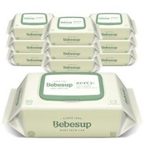 베베숲 저자극 제로 물티슈 캡형, 10팩, 50매