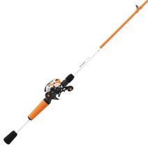 Zebco Roam Baitcast 릴 및 낚싯대 콤보 1.8m(6피트) 15.2cm(6인치) 2피스 유리 섬유 낚싯대 스플릿 그립 MaxTac 로드 핸들 경량 그래파이트 프, Orange