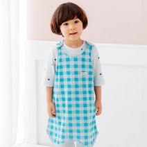 더미누 고방체크블루 무형광 자가드편면 수면조끼(여름)