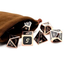 D 및 주사위 금속 HNCCESG DND 세트 던전 앤 드래곤 다면체 역할 놀이 MTG RPG 테이블 탑 게이밍 섀도우 런 패스파인더 보드 게임 D20 D12 D10 D8 D6 D, Copper Black