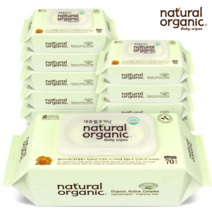 네츄럴오가닉 네츄럴오가닉 아기물티슈 오리지널 플레인 스마트캡형70매10팩, 1