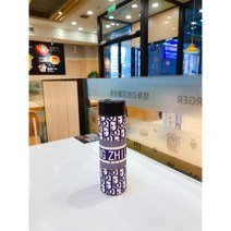 쉔샵 오피스 사무실 여성 리틀 보온텀블러 스마트 LED 스테인리스 텀블러 티컵 남녀 학생 휴대용 물컵 차량용 텀블러 아웃도어 피트니스 헬스 사무용 물병 봄 소풍 텀블러 선물용, 영문(블루)