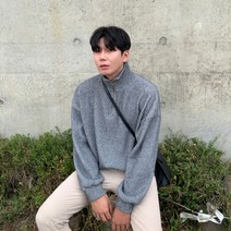 게리오 스마트댄디 반집업 니트지 긴팔 티셔츠