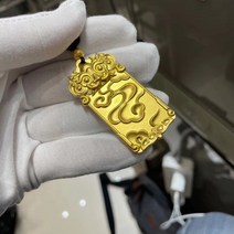 순금목걸이줄 체인 민줄 스네이크 뱀줄 Gufa Kylin Nafu 펜던트 Brass Copy Pure 24k Gold Auspicious Clo