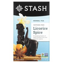 Stash Tea 허브차 감초 스파이스 카페인 무함유 티백 20개입 36g(1.2oz) 2팩