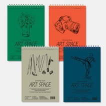 양지 아트스페이스 드로잉북 A4 80매 210x297mm 스케치북 캘리그라프 무지노트, 색상랜덤