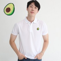 멋지군 쿨론 쿨 기능성 아보카도 자수 카라 반팔 티셔츠