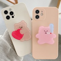 사은품 증정/삼성 갤럭시 A23 A53 귀여운 곰돌이 오리 핑거 그립톡 거치대 단색 실리콘 젤리 범퍼 핸드폰 케이스