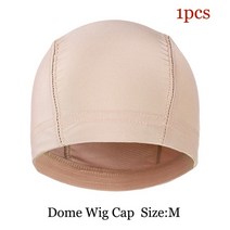 가발 미용도구 헤어넷 alileader 1pcs 스판덱스 cap with elastic band hair net dome cap black blonde weave cap wig, 1pcs-베이지 돔-m