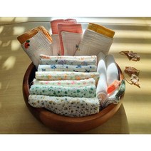 제로웨이스트 워싱 면 요루 거즈 행주 키친크로스 주방타올 테이블매트, 계란꽃자수