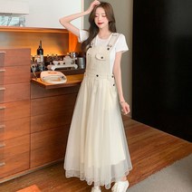 여성 멜빵 원피스 샤스커트스포츠 데님 스커트