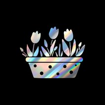 자동차포인트 00973 화분 튤립 튜닝스티커, L, 홀로그램