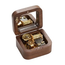 호두나무 오르골 태엽 우드 감성 뮤직박스 힐링 선물, 메이플 - 천공의섬(거울부착+스토퍼)