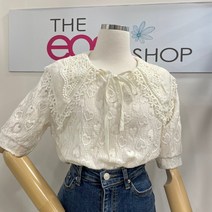 NC경산 더이스트샵 꽃가라 하트블라우스 EV5CBL822