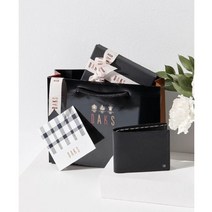 22FW [DAKS GIFT][선물추천]닥스 내부 하우스체크 포인트 소가죽 반지갑 선물포장재동봉 DBWA2F975BK