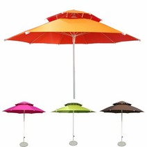 야외 카페 2단파라솔 정원 옥상 편의점 테라스 그늘막_854lv, 그린