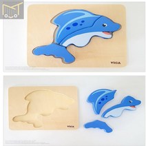 베이비퍼즐 돌고래 유아원목 아기 유아원목장난감 퍼즐 놀이 유아동물 유아퍼즐놀이 장난감 24개월아기장난감