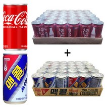 코카콜라 190mlx(30캔) + 맥콜 190mlx(30캔), 59캔, 190ml