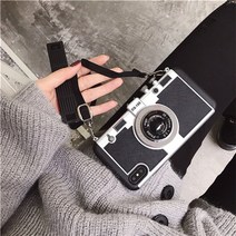 아이폰 케이스 감성 예쁜 고급 3d 레트로 카메라 emily in paris phone case for 11 12 13 pro xs max x xr 8 plus se 끈
