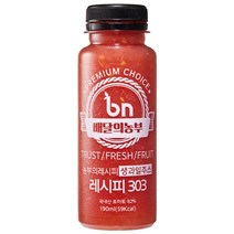 드림스토리 배달의농부 레시피303 토마토 190ml 100% 생과일 아침에 건강 과채 착즙 야채 그린 주스 음료 과즙 쥬스 추천, 1병