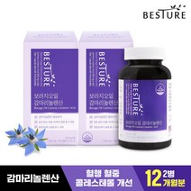 [미국직수입] 베스처 보라지오일 감마리놀렌산 2병 12개월분 / 혈중콜레스테롤개선 월경전증후군 피부상태개선, 9999