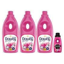 다우니 섬유유연제 퍼퓸 핫핑크 블룸 본품 세트 1L x 3p + 200ml, 1세트