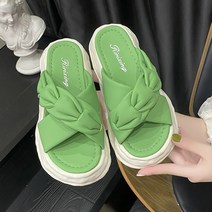 여름 아우터 미끄럼 방지 두꺼운 밑창 스펀지케이크 비치 샌들