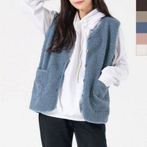 D80 여자 단추 양털조끼 1P 뽀글이 후리스 베스트 259794