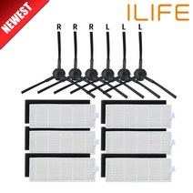18 개/몫 로봇 청소기 부품 ilife A8 a40 a6 필터 사이드 브러시 danhui, 한개옵션0