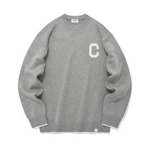 [국내매장판] 커버낫 C 로고 크루넥 니트 멜란지 그레이 바람막이 아웃도어 상의 하의 신발