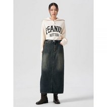 에잇세컨즈 여성 틴워싱 롱스커트 네이비 324927MPGR