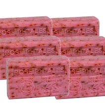 Soap house 솝 하우스 친기농 시어 버터로 만든 프랑스 비누 장미 꽃잎 향 125g 6개입 -영국직송