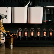 디자인제어가능 앤틱 LED 진공관 RGB 디지털시계, IPS시계