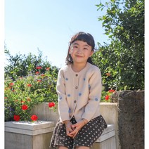 미니도우 눈송이 여아 유아 아동 가디건 스웨터
